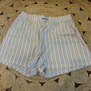 Katydid Kids Striped Shorts - Pink and Green